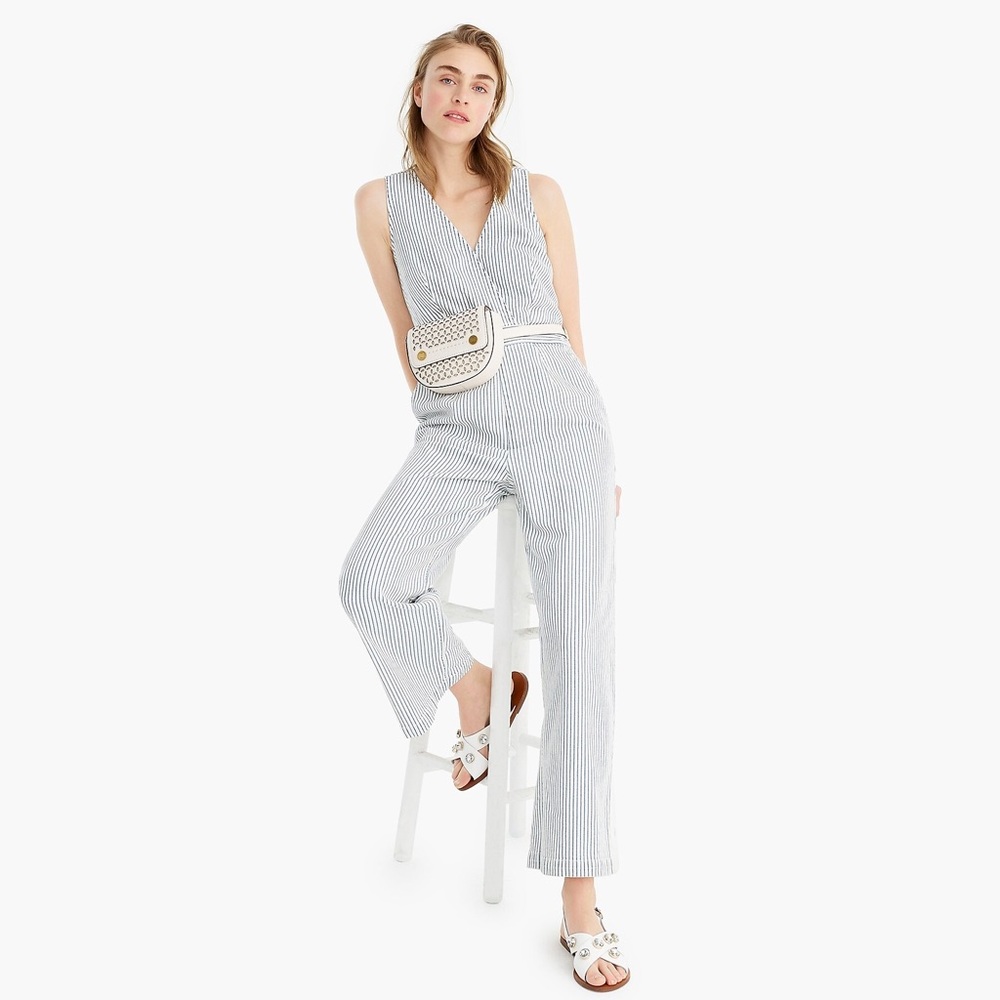 J.Crew Point Sur striped denim jumpsuit - Picture 2 of 5